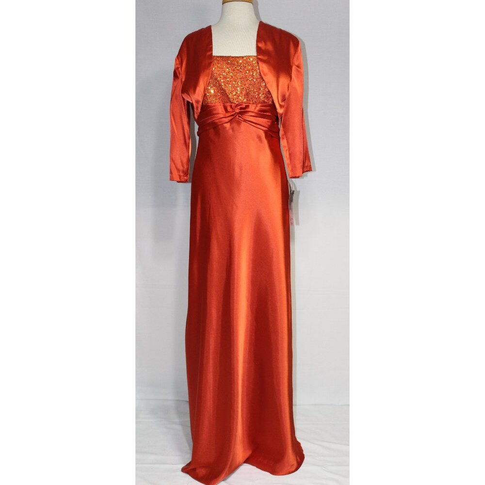 Lenovia #6265 Formal Gown With Bolero-Size 3X-Dark, Burnt Orange-NEW W/Tags